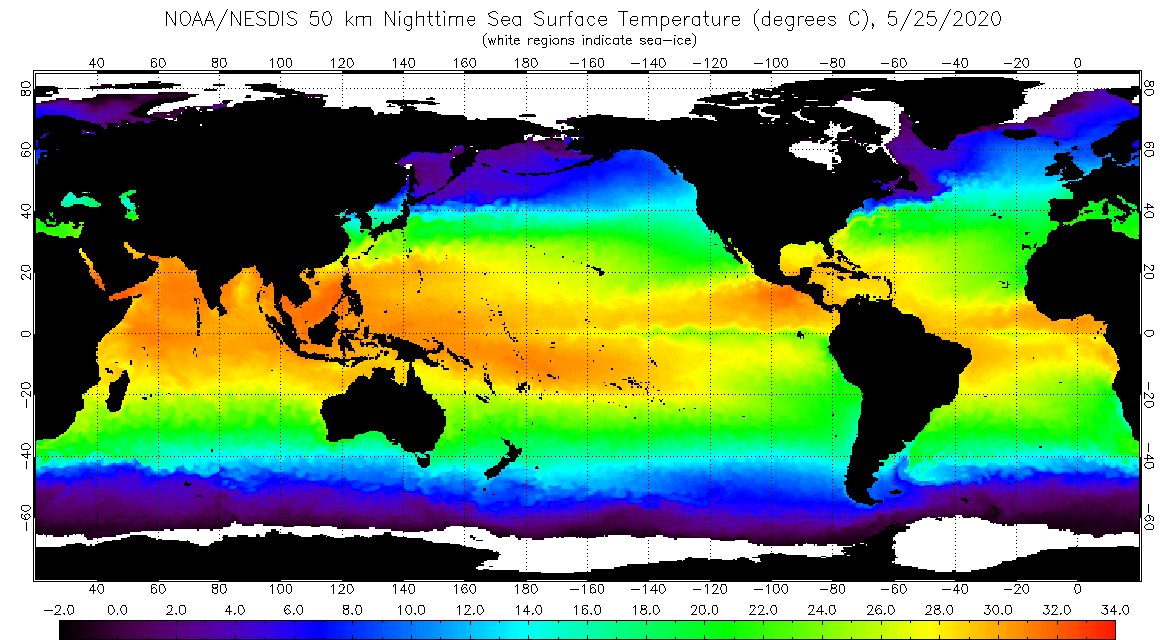 Sea Surface Temperatures Satellite global warming hurricanes image temporarily unavailable please return later.