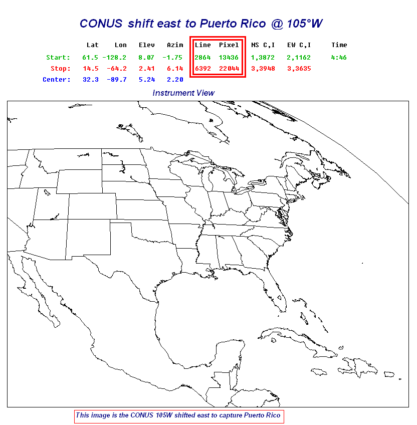 Depiction of GOES-East Imager CONUS Sector