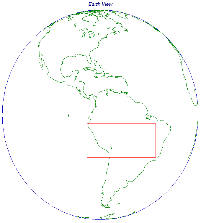 Depiction of GOES-East Imager South America Central Sector - Earth View