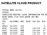 Sample Satellite cloud product (SCP)