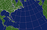 map of polar stereographic north atlantic