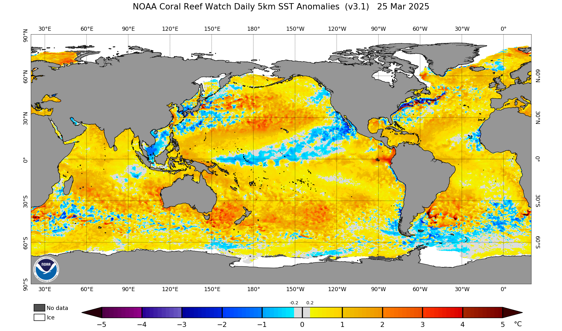 Map of SST anomalies