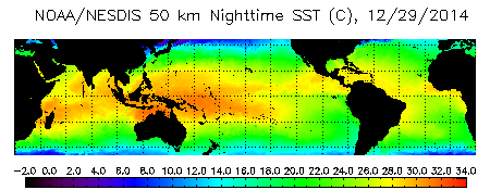 global map of SSTs